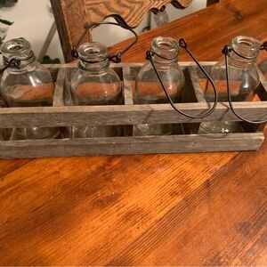 Country wood and glass decoration 🍃🕯️